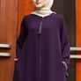 Brand New Women's Long Sleeve Open-Cut Abaya Floor-Length Zip Image 5