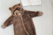 H&amp;M All in One Brown Pram Suit with Ears 2-4 months &amp; Knit Cardigan 4-6 months