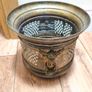 Brass Planter Pot Vintage Lion Rings Handcrafted Antique Metal Jardiniere Collectable Retro Image 2
