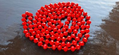 Red coral long necklace