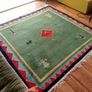 hand-knotted green Gabbeh rug Image 2