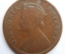 BRITISH INDIA 1886 1/4 Anna Queen Victoria Empress