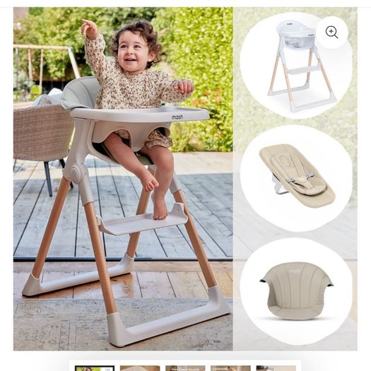 MASH highchair bundle - white
