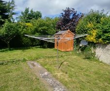 Rotary clothes line, aluminium.