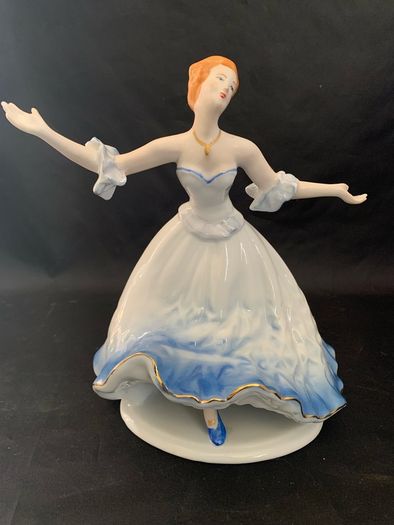Vintage dancing lady porcelain figurine