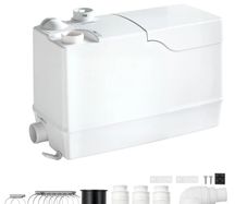 Utility Sink Pump 800W 12000L/h Flow 32.8 ft/10 m Head Macerator Pump, Waste Water Disposal Macerating Machine with 3 Inlets, for Basement, Kitchen, Sink, Shower, Bathtub, Laundry Gray Water