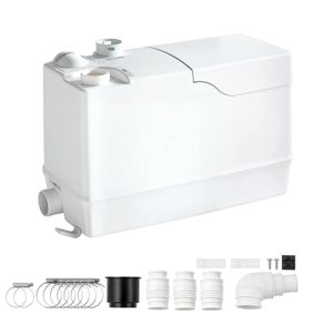 Utility Sink Pump 800W 12000L/h Flow 32.8 ft/10 m Head Macerator Pump, Waste Water Disposal Macerating Machine with 3 Inlets, for Basement, Kitchen, Sink, Shower, Bathtub, Laundry Gray Water