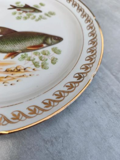 Vintage French Porcelain Fish Service Set c.1950s