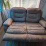 3 and 2 Seater Brown Suede Fabric Reclining Sofa Image 5