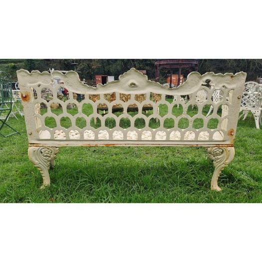 Bench Cast Iron Horse Shoe Large White CH-R-742-W