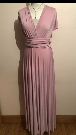 Multi-way long pink dress