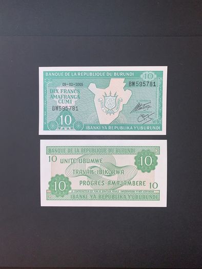 Burundi  10 Francs  2005   ( uncirculated )