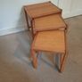 vintage nest of tables solid timber Image 5