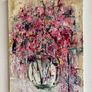 48cm Original Floral Art Floral painting Flowers in Vase Abstract Painting FRAMED Pretty Abstract Floral Painting Original artwork Image 7
