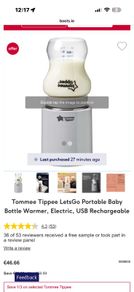 Tommee Tippee LetsGo Portable Baby Bottle Warmer
