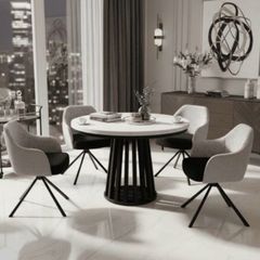 Tovo Extendable Round Dining Table up 180