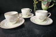 Vintage Arklow Pottery "SWANLAKE" White Coffee Cups x 3