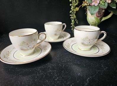 Vintage Arklow "SWANLAKE" White Coffee Cups x 3