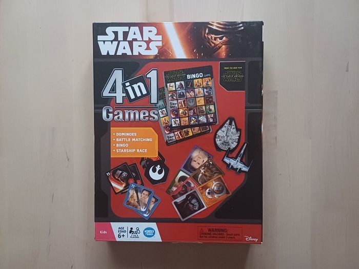 Star Wars 4 in 1 Disney Family Board Game (Dominoes Bingo Matching Racing)