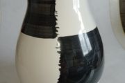Vintage Italian Bitossi Ceramic Black &amp; White Abstract Chequered Vase