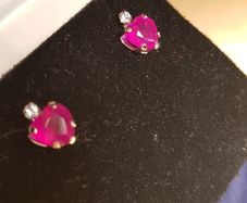 14 ct gold earrings 2.38 carat African Rubies