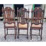 Set of 3x High Back Carved Oak Chairs KAS853 Image 2