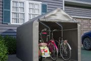 Garden Storage Tent Waterproof Anti UV Steel Frame PE Cover Grey 2.2 x 1.6M
