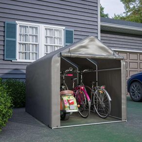 Garden Storage Tent Waterproof Anti UV Steel Frame PE Cover Grey 2.2 x 1.6M