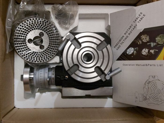 BRAND NEW Horizontal Vertical Rotary Table 4"/100mm 4-Slot MT-2 W/ 3 Dividing Plates for Milling Drilling Machine