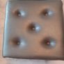 Brown Leather Puff Image 7