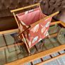 MCM Faux Bamboo Wood And Fabric Portable Knitting Sewing Basket Catch All Image 4