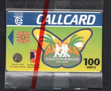 1995 Ireland 100 unit The Great Brazilian Challenge" 700km trek by the Terracotta Ramblers in aid of the Richmond Brain Research foundation (Gemplus GEM1) Call Card Mint in Packaging. Telecom Eireann card number 1089
