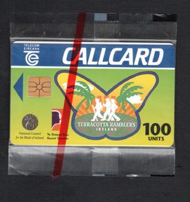 1995 Ireland 100 unit The Great Brazilian Challenge" 700km trek by the Terracotta Ramblers in aid of the Richmond Brain Research foundation (Gemplus GEM1) Call Card Mint in Packaging. Telecom Eireann card number 1089