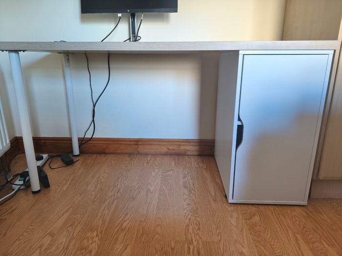 IKEA Desk with Storage Cabinet
