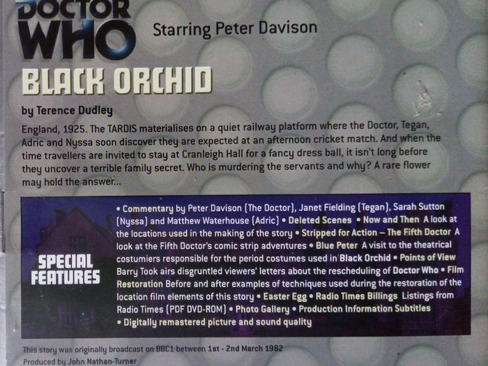 Doctor Who (Peter Davidson) [1982] Black Orchid [1xDVD TV Boxset]
