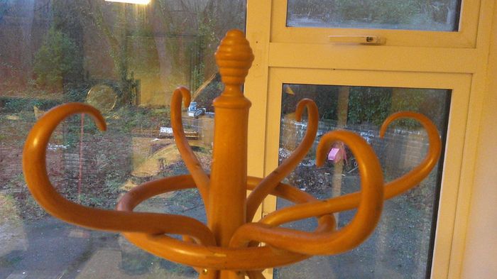 Vintage Bentwood Free Standing Beech Coat Rack & Umbrella Stand Thonet Style Hall Stand Tree (5 Double Hooks)