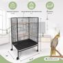 Pets, Bird Cage, , Transport Wheels, Brakes, Top Opening, Removable Tray, 8 Doors, Large Size, 95 x 43 x 61.5 cm, Feeders, Drinks, Rest Hangers Image 2