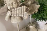 ShabbyChic Set of 2 Cherubs on a stand..Not perfect but add to the ShabbyChic Charm