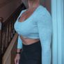 Grey Cropped Cardigan, BERSHKA, Size S Image 2