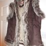 Heaven Brand Brown and White fur Gilet Image 3