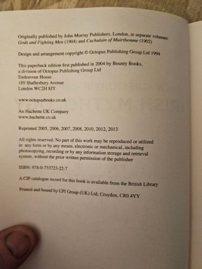 The Rising Of The Moon. By Lady Gregory.  1947 Paperback In Fair Condition.  Plus Lady Gregory's Complete Irish Mythology  Preface By W. B. Yates. See Photos For Same.