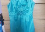 turquoise Satin dress size s-m new PRICE 59EURO