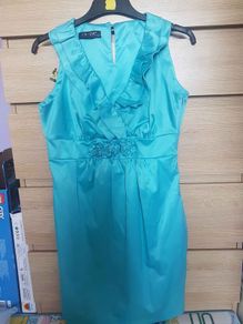 turquoise Satin dress size s-m new PRICE 59EURO