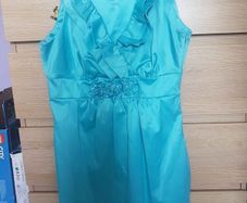 turquoise Satin dress size s-m new PRICE 59EURO