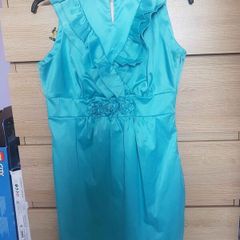 turquoise Satin dress size s-m new PRICE 59EURO