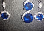 18 KT White Gold Filled Pendant and Earrings
