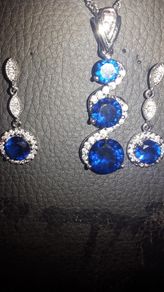 18 KT White Gold Filled Pendant and Earrings