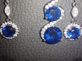 18 KT White Gold Filled Pendant and Earrings