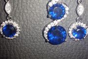 18 KT White Gold Filled Pendant and Earrings
