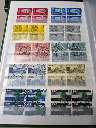 Vintage Irish Eire Stamp Collection Used Blocks